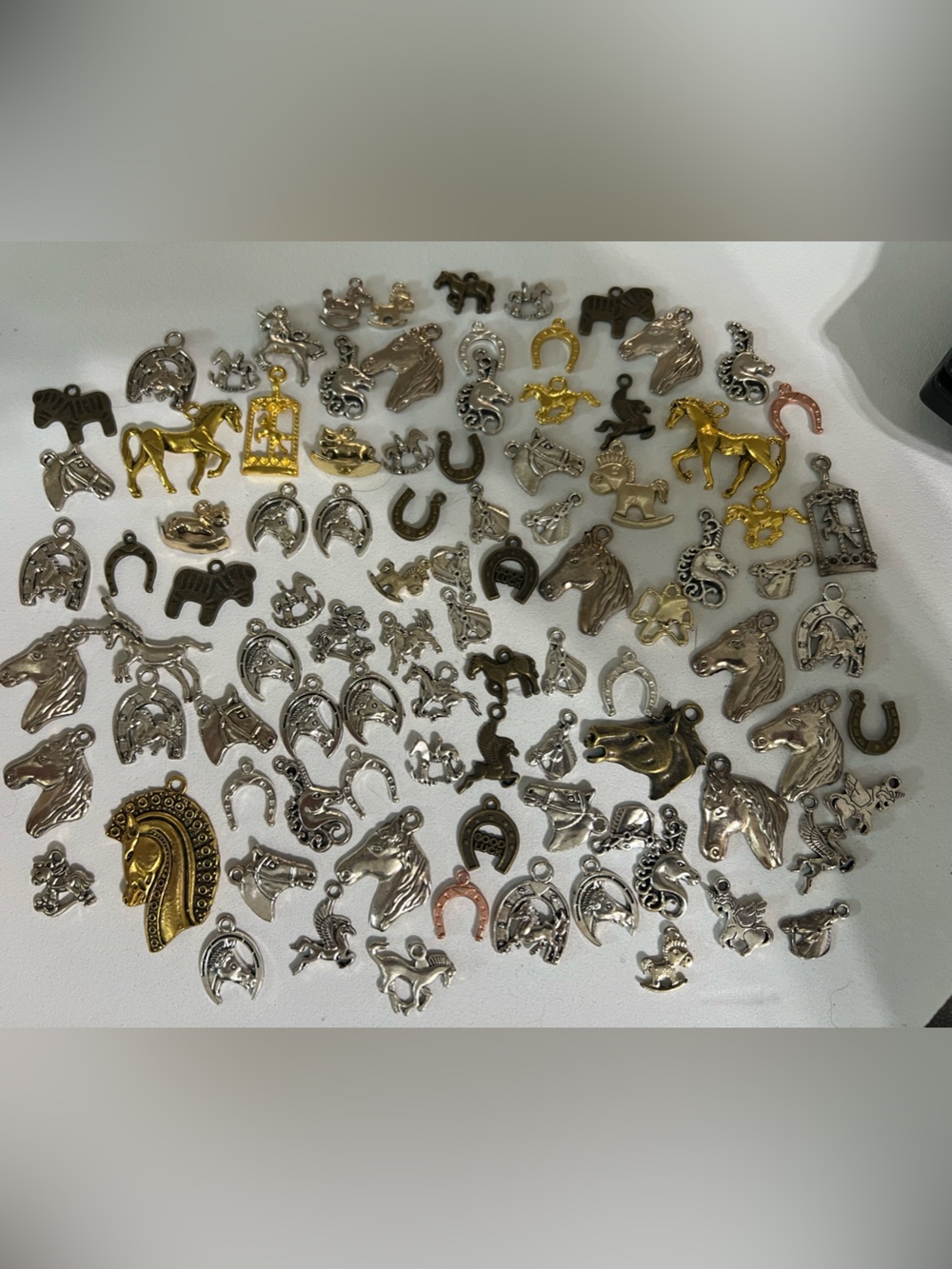 Assorted Silver and Gold Small Horse Charms - equestrian farmcore
